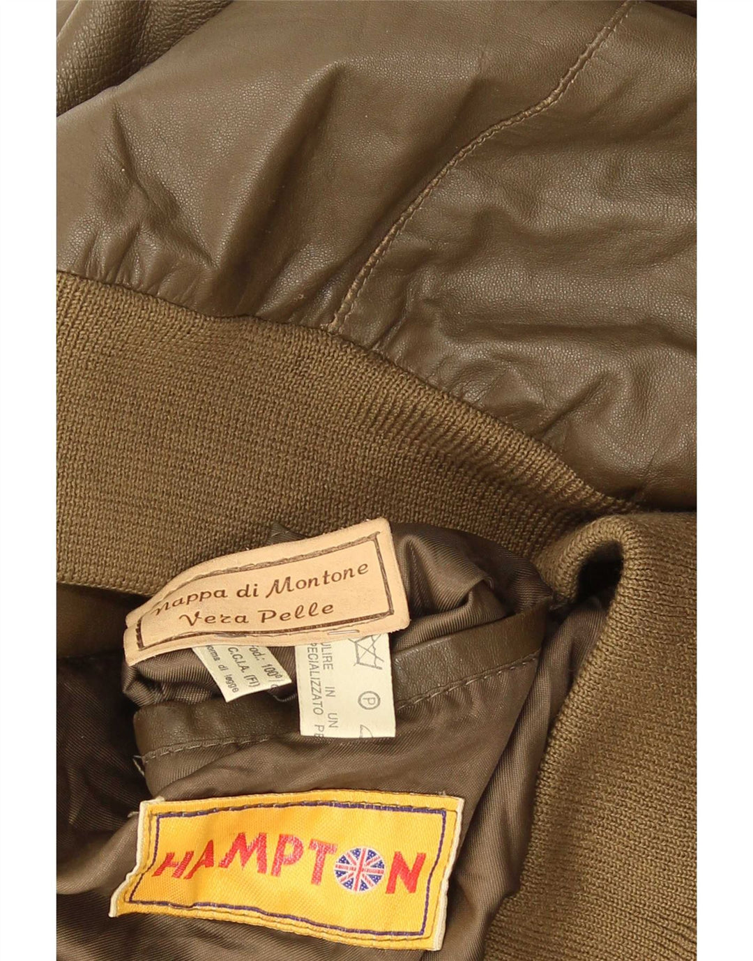 Vintage muška kožna jakna UK 38 Srednja kaki koža