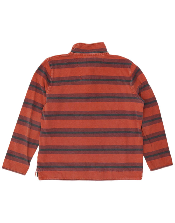 Crew Clothing Muška majica s izrezom s patentnim zatvaračem XL pamuk na crvene pruge