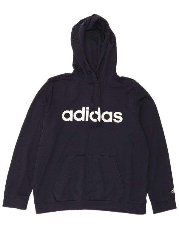 Adidas ženska majica s kapuljačom s kapuljačom UK 20/22 XL tamnoplavi pamuk