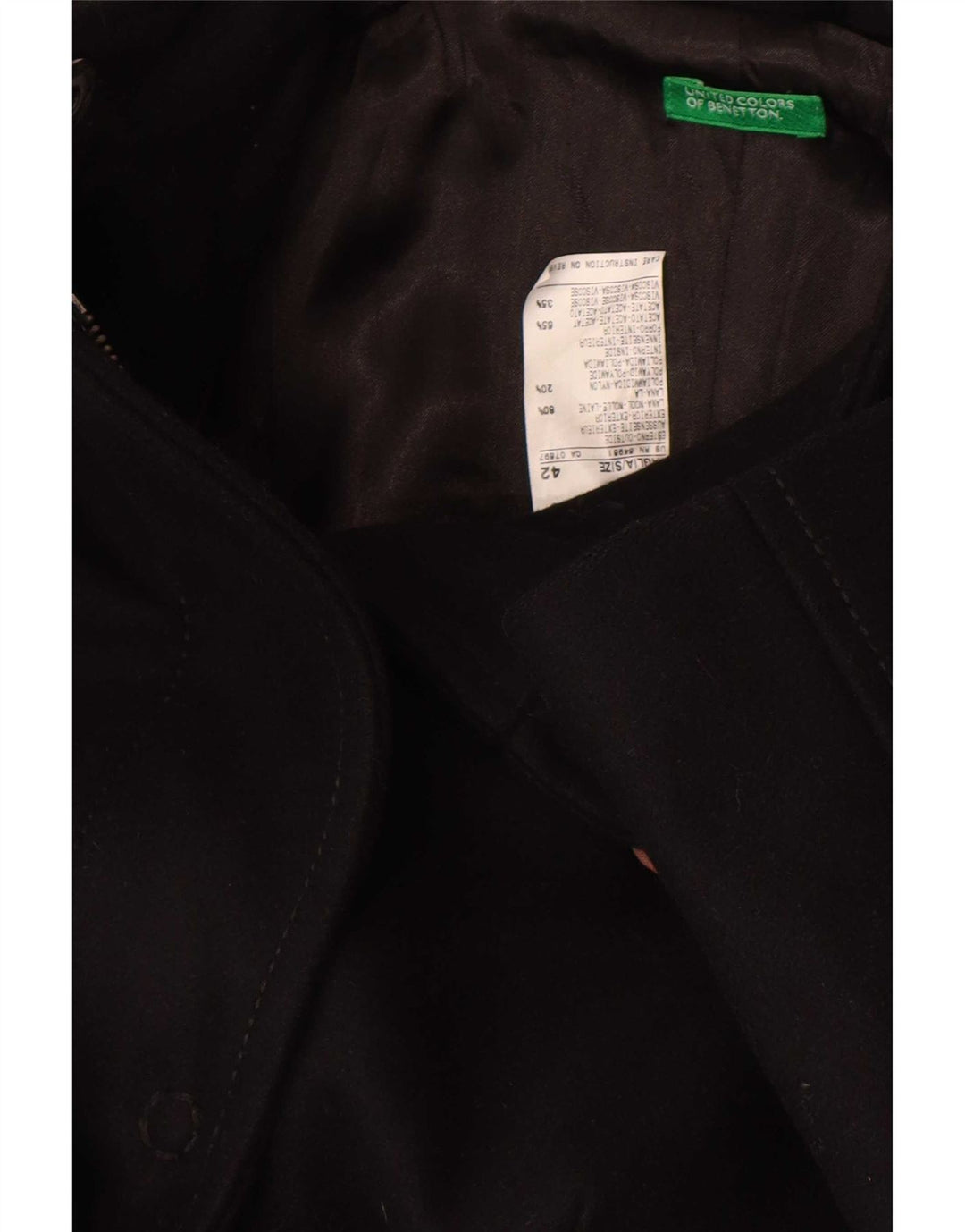 Benetton ženski kaput IT 42 srednje crne vune