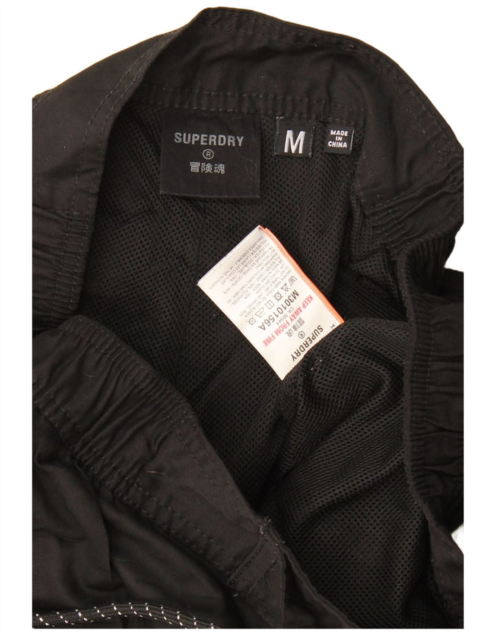 Superdry muške kratke hlače za kupanje s grafičkim motivima, srednji crni poliester