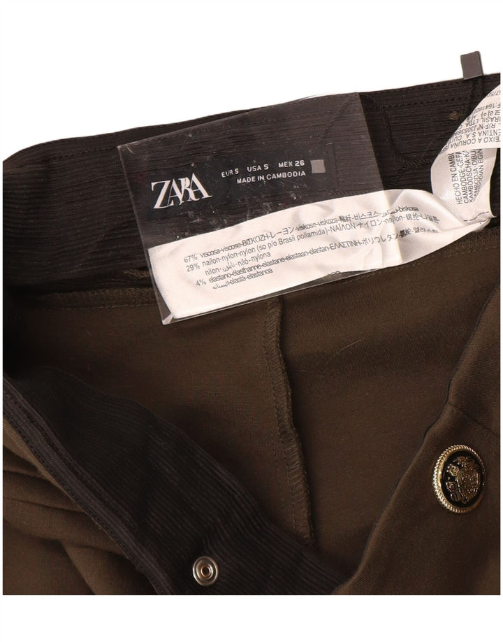ZARA Womens Legging Trousers Small W26 L27 Brown Viscose