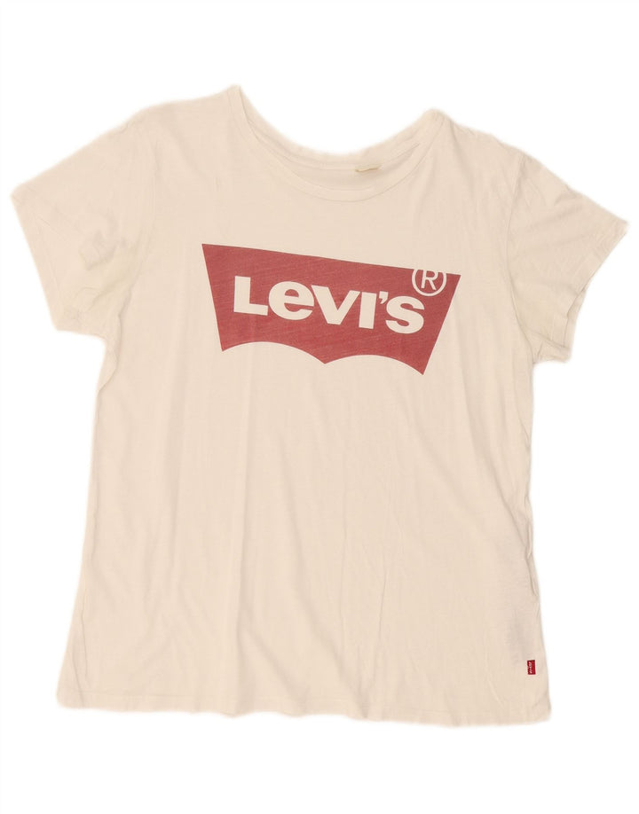 LEVI'S Ženska majica kratkih rukava s grafičkim motivima UK 16 Veliki bijeli pamuk