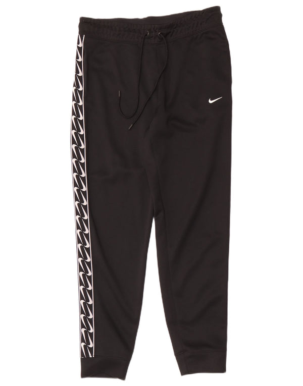 Nike muške grafičke trenirke, srednje hlače, crni poliester