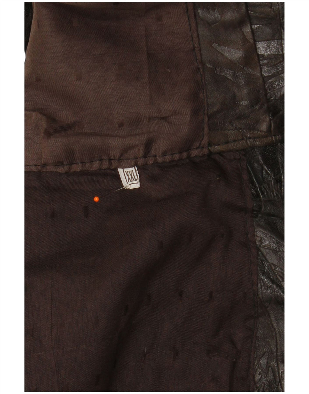 VINTAGE muški kožni prsluk 2XL smeđi patchwork