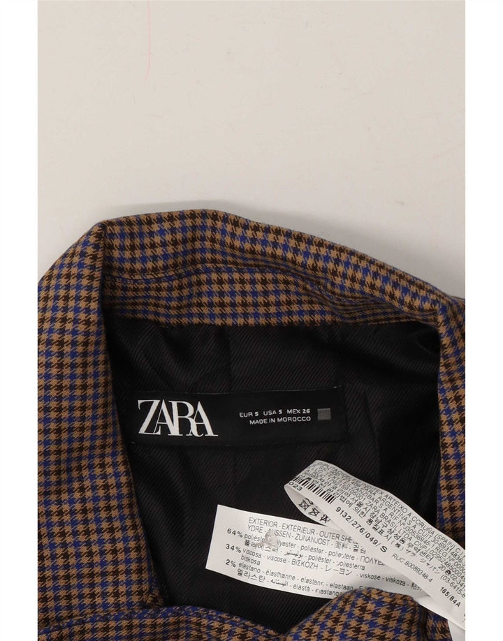 Zara ženska prevelika jakna jakna UK 10 Mala višebojna houndstooth