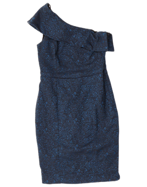 Sljedeća ženska haljina na jedno rame UK 10 Small Blue Paisley