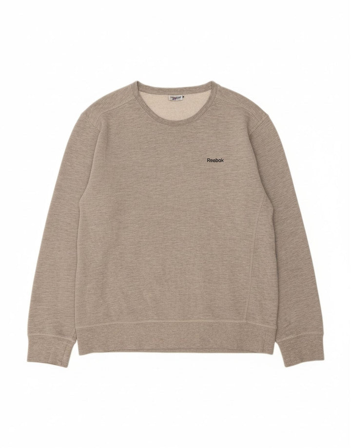 REEBOK Mens Sweatshirt Jumper Large Grey Cotton