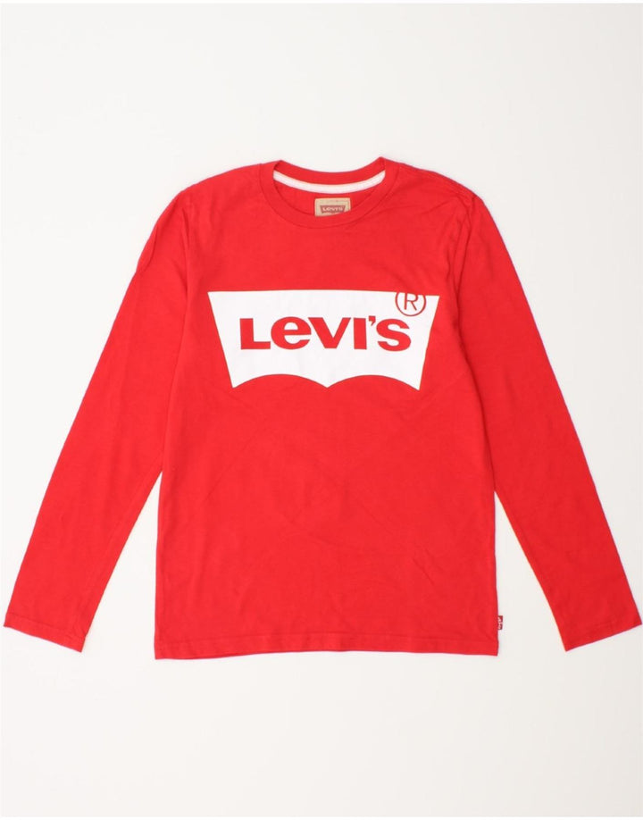 LEVI'S Boys Graphic Top Long Sleeve 13-14 Years  Red Vintage Levi's and Second-Hand Levi's from Messina Hembry 