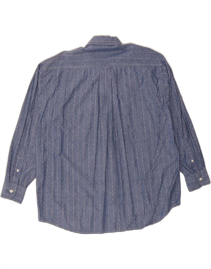 IZOD Mens Shirt Large Blue Striped Cotton Vintage Izod and Second-Hand Izod from Messina Hembry 