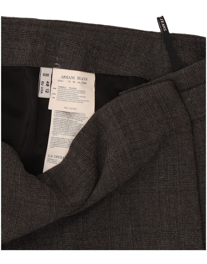 Armani Jeans ženska suknja na preklop US 12 Large W34 sivi karirani poliester