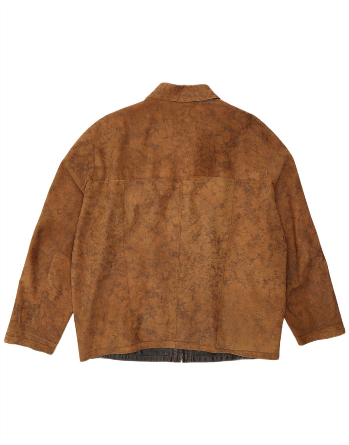 Vintage muška dvostruka kožna jakna EU 56 3XL smeđa