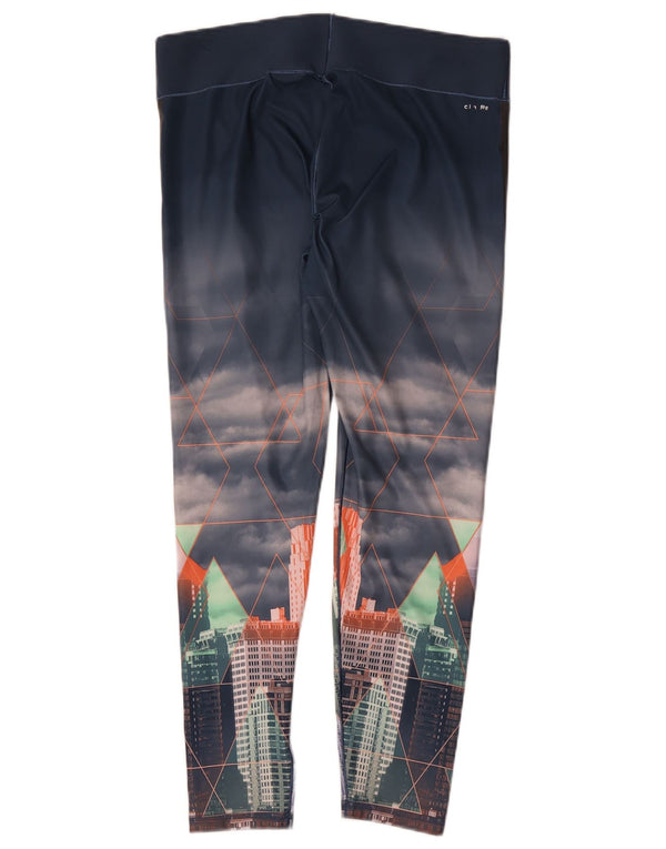 Adidas ženske tajice Climalite Graphic UK 16/18 velike tamnoplave