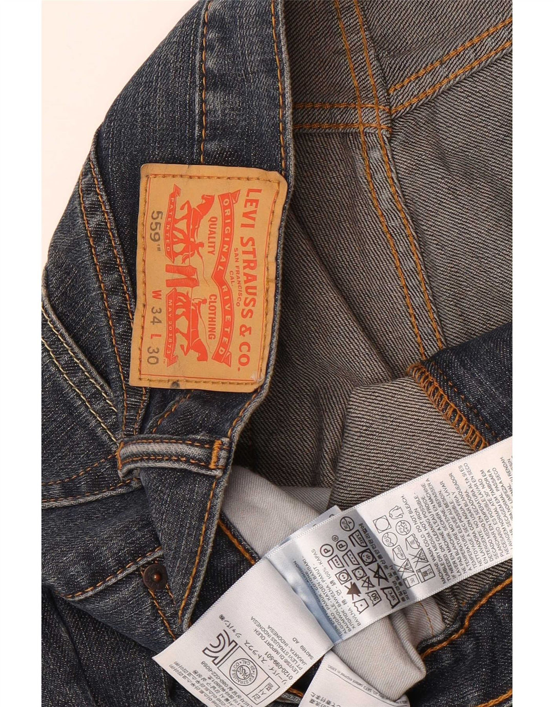 Levi's muške 559 ravne traperice W34 L30 plavi pamuk