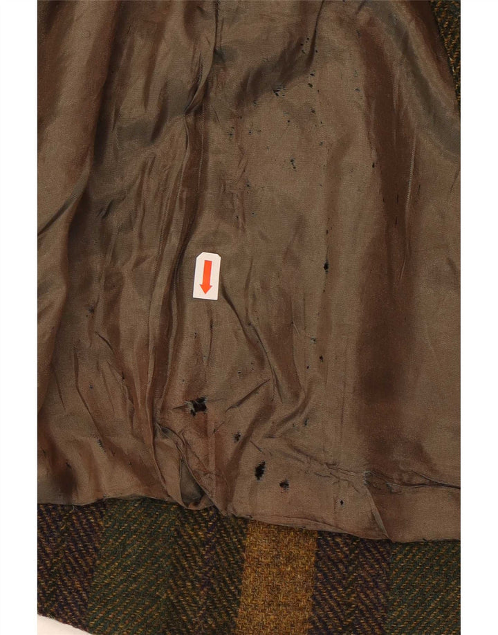 Vintage ženska bomber jakna UK 16 Velika kaki prugasta vuna