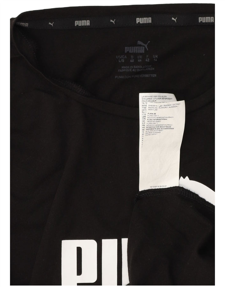 PUMA Ženska majica kratkih rukava s grafičkim motivima UK 14 Veliki crni pamuk