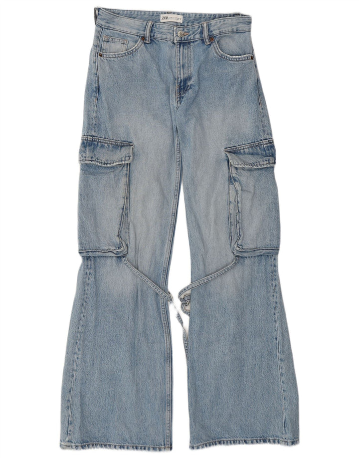 ZARA ženske Cargo lepršave traperice EU 36 XS W26 L32 plavi pamuk