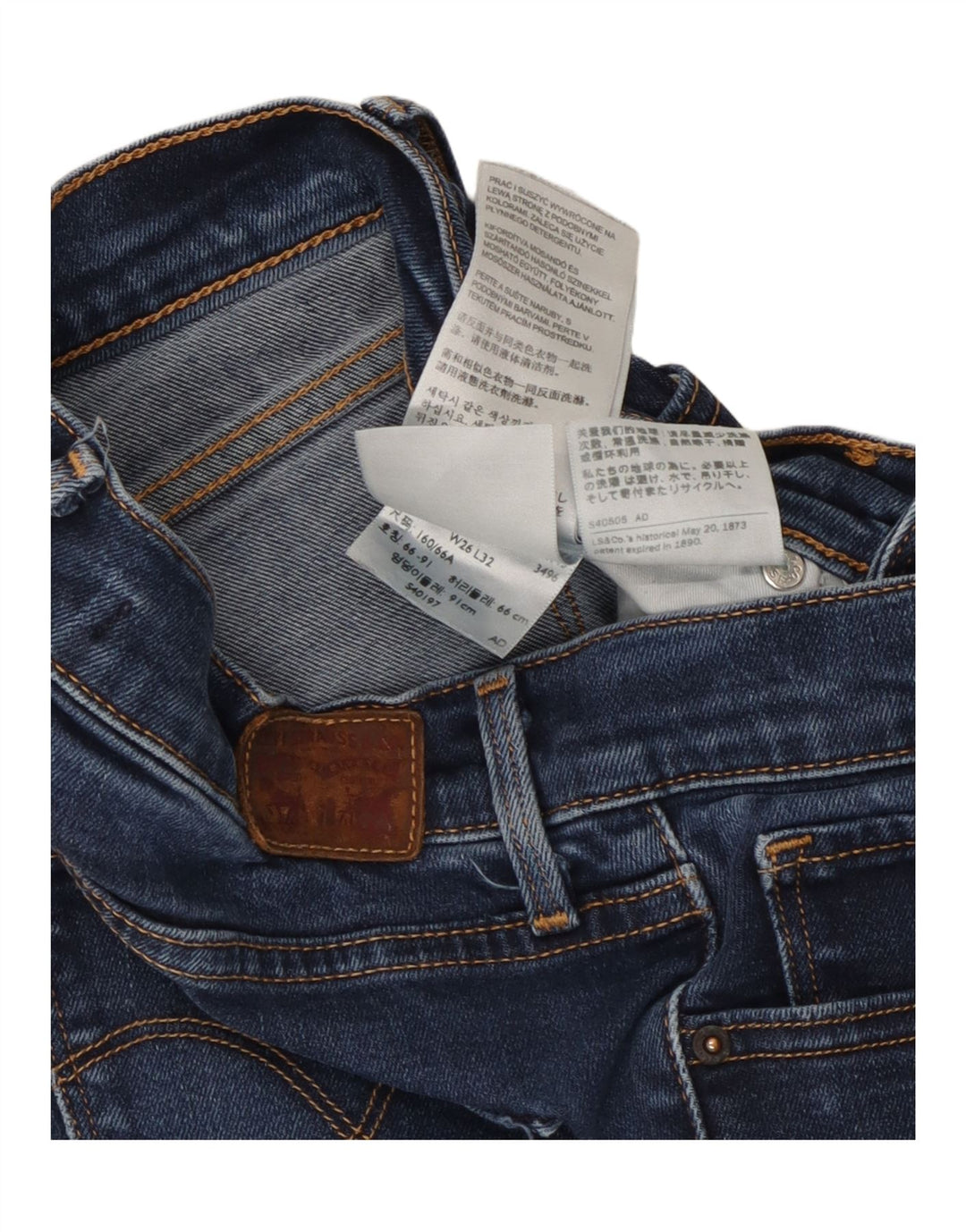 Levi's ženske uske traperice W26 L29 plavi pamuk