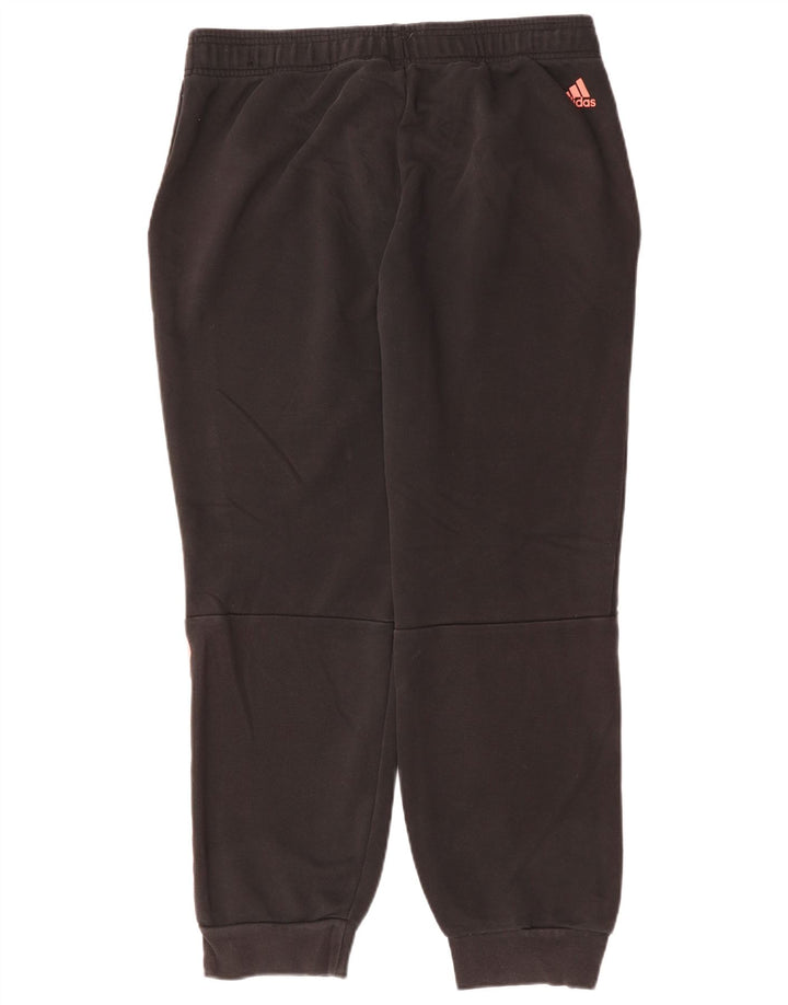 ADIDAS Ženske grafičke trenirke Hlače Joggers UK 20/22 XL crni pamuk