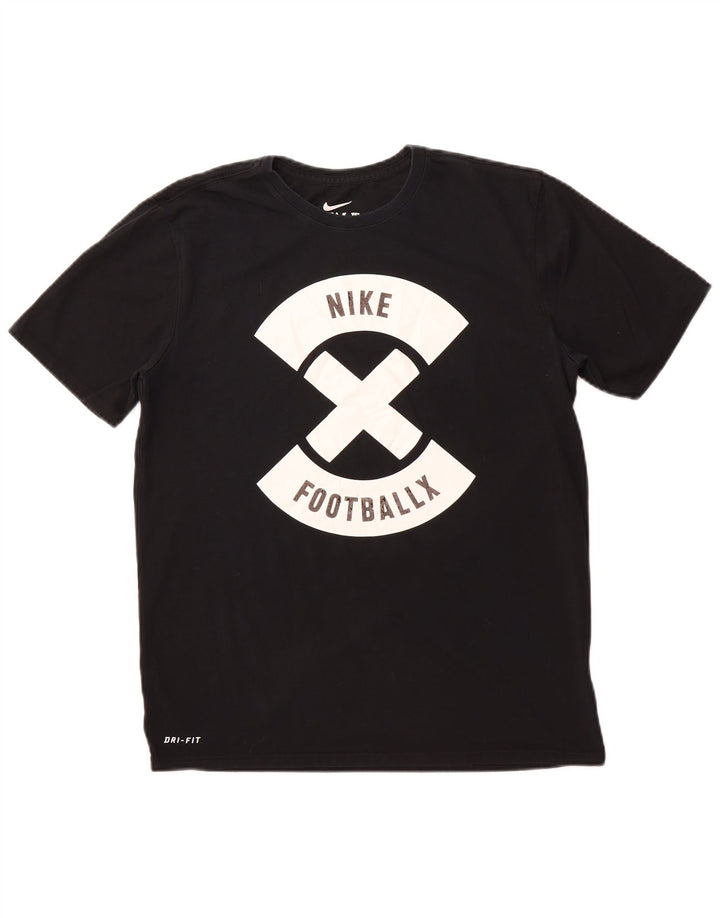 NIKE Mens Athletic Cut Graphic T-Shirt Top Medium Black