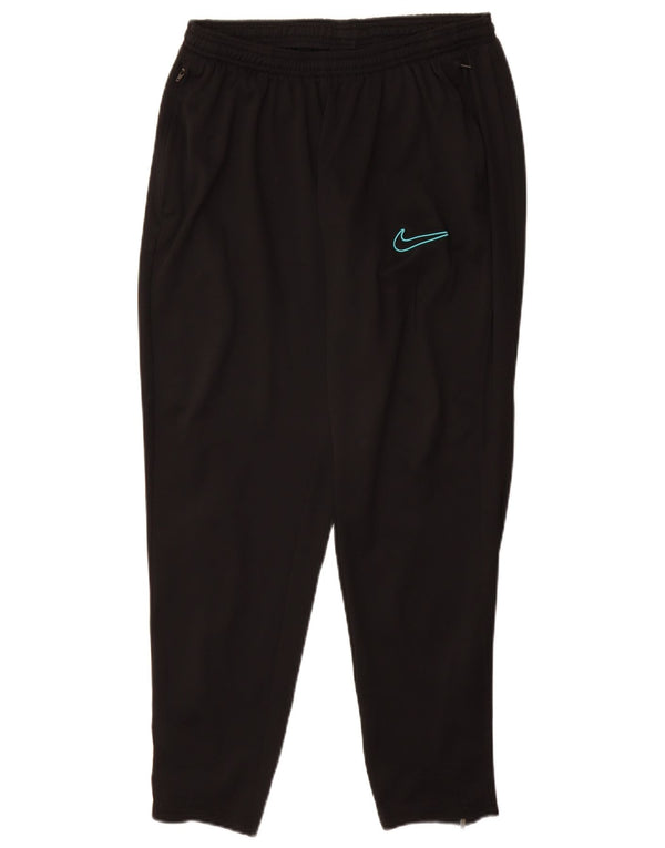 NIKE Ženske Dri Fit Trenirke Hlače UK 14 Veliki crni poliester