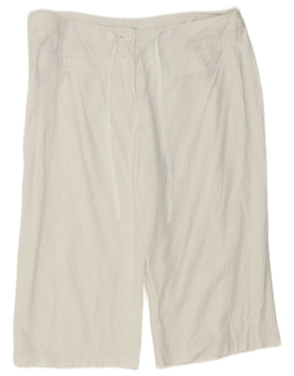 Marks & Spencer ženske bermude kratke hlače UK 18 XL W38 bijela lanena