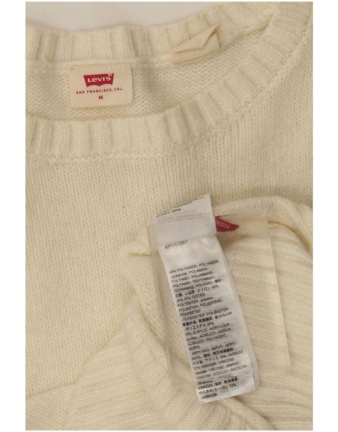 Levi's ženski džemper s morskim izrezom UK 12 srednje bijele boje od poliamida