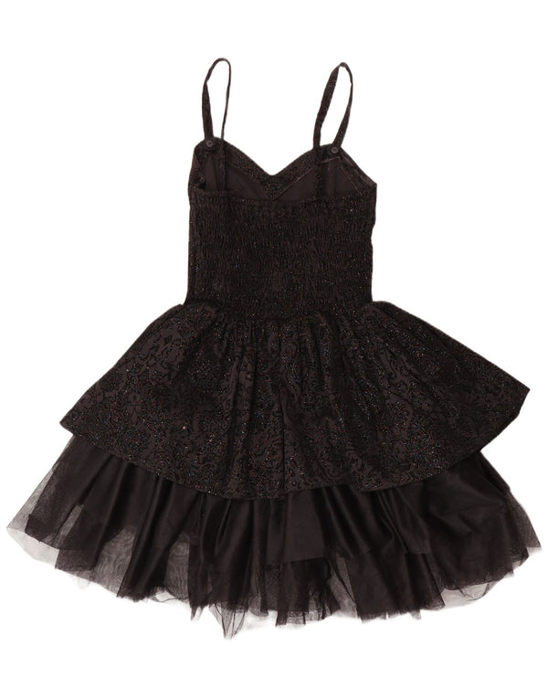 Vintage ženska tutu haljina IT 38 XS crna paisley poliester