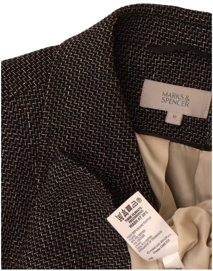 Marks & Spencer ženski sako s 5 gumba UK 18 XL crni ševron