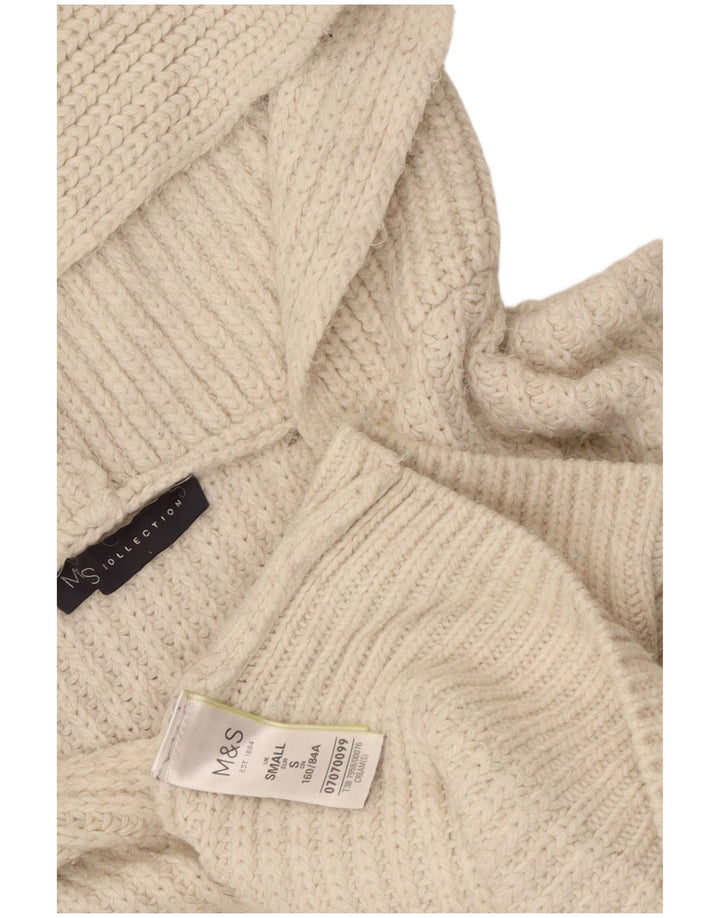 Marks & Spencer ženski preveliki džemper s kapuljačom UK 10 Mali bijeli