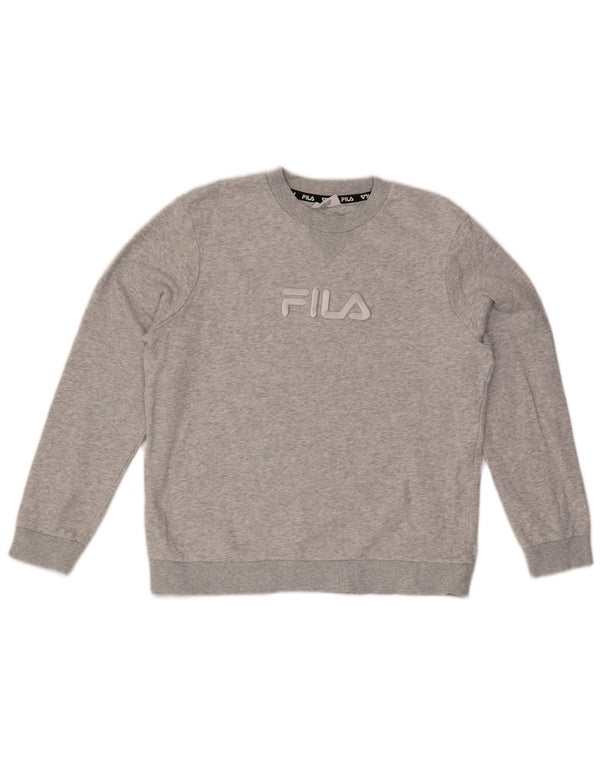 Fila Boys Graphic Sweatshirt Džemper 11-12 godina sivi flekasti pamuk
