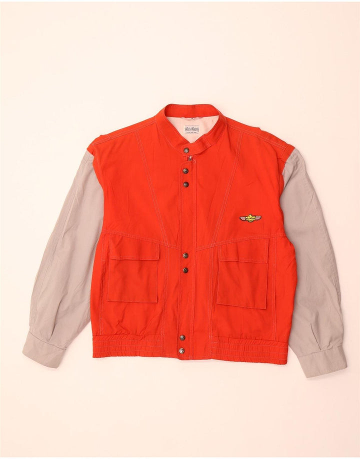 STRATOS Mens Bomber Jacket UK 38 Medium Red Colourblock Polyester