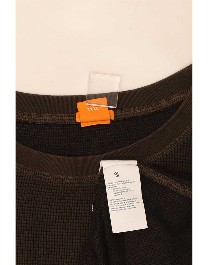 Hugo Boss muška majica dugih rukava 3XL smeđi pamuk