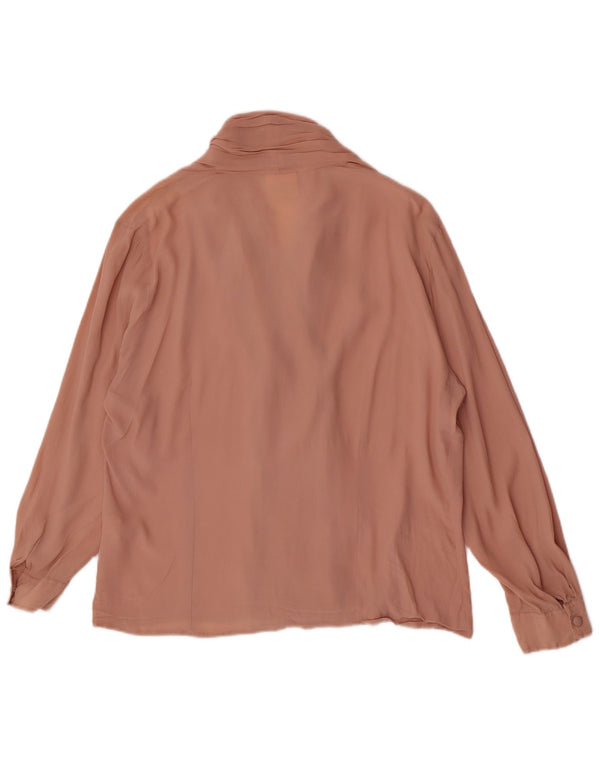 Vintage ženska košulja dugih rukava bluza IT 52 2XL ružičasti acetat