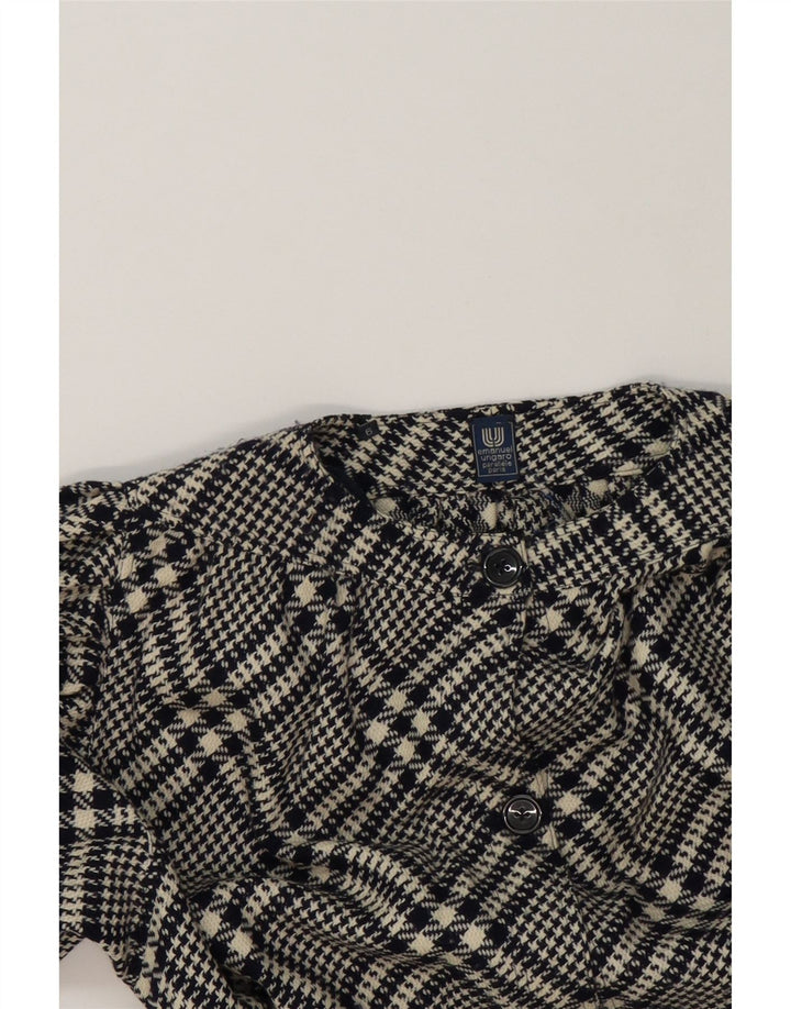 EMANUEL UNGARO Womens Overcoat UK 20 2XL Black Houndstooth Vintage Emanuel Ungaro and Second-Hand Emanuel Ungaro from Messina Hembry 