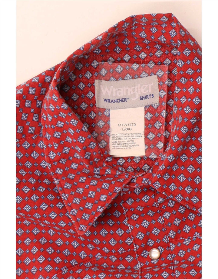 Wrangler muška majica kratkih rukava Veliki crveni geometrijski pamuk