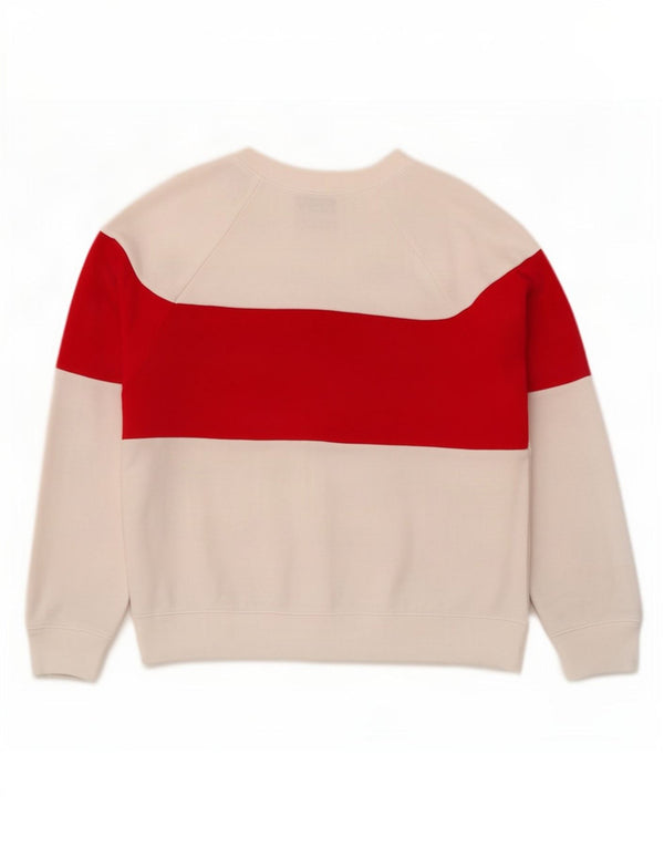 Gap Womens Graphic Sweatshirt Jumper UK 16 Large White Colourblock Cotton