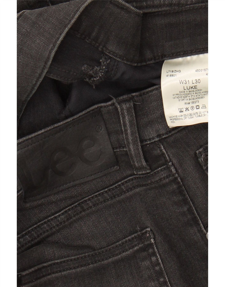 LEE Mens Luke Straight Jeans W31 L30 Crni pamuk