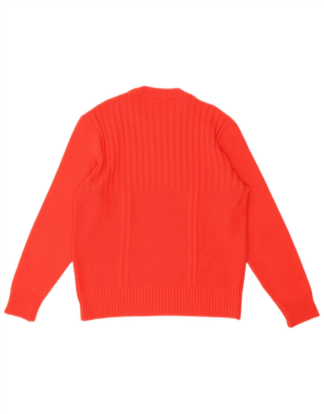 VINTAGE Womens Crew Neck Jumper Sweater UK 14 Medium Red Virgin Wool