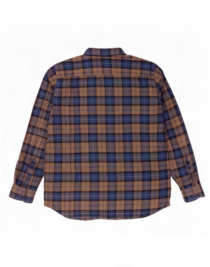 Muška košulja od flanela Massimo Dutti 2XL smeđa karirana