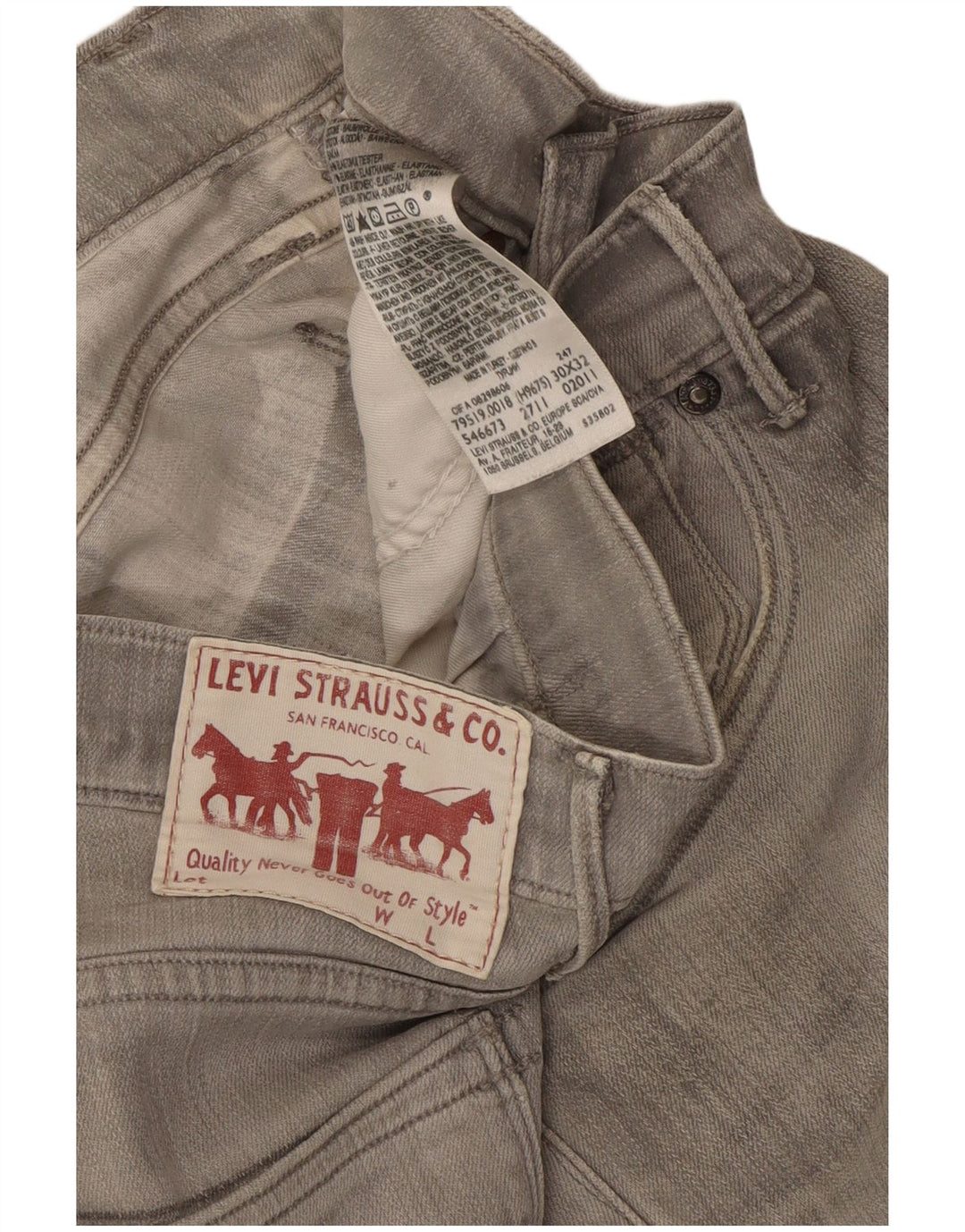 Levi's ženske 519 uske traperice W30 L32 sivi pamuk