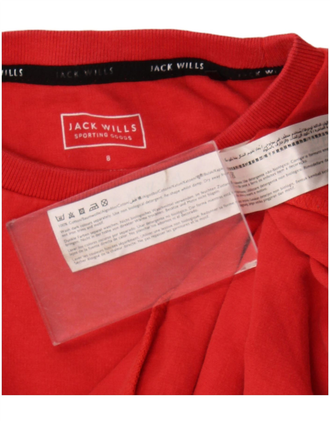 Jack Wills Ženska prekomjerna majica s kratkim motivima UK 8 Mala crvena