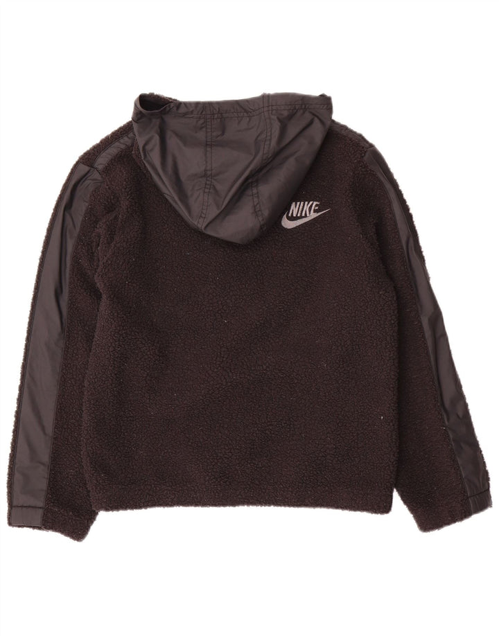 Nike Boys Graphic Zip Neck flis džemper 10-11 godina Srednje crni poliester