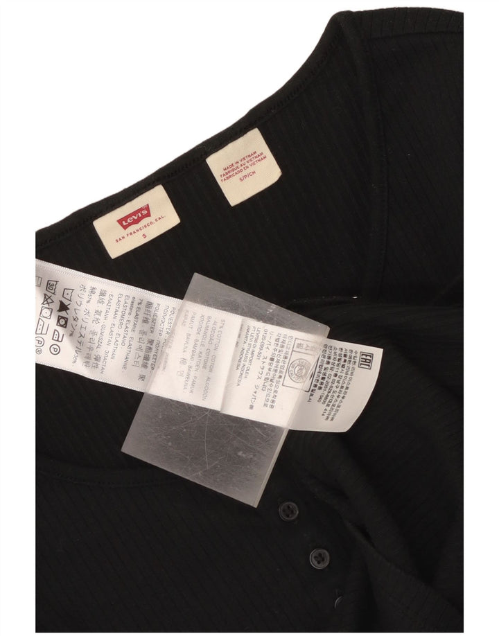 Levi's ženski kratki rukav dugih rukava UK 10 Mali crni pamuk
