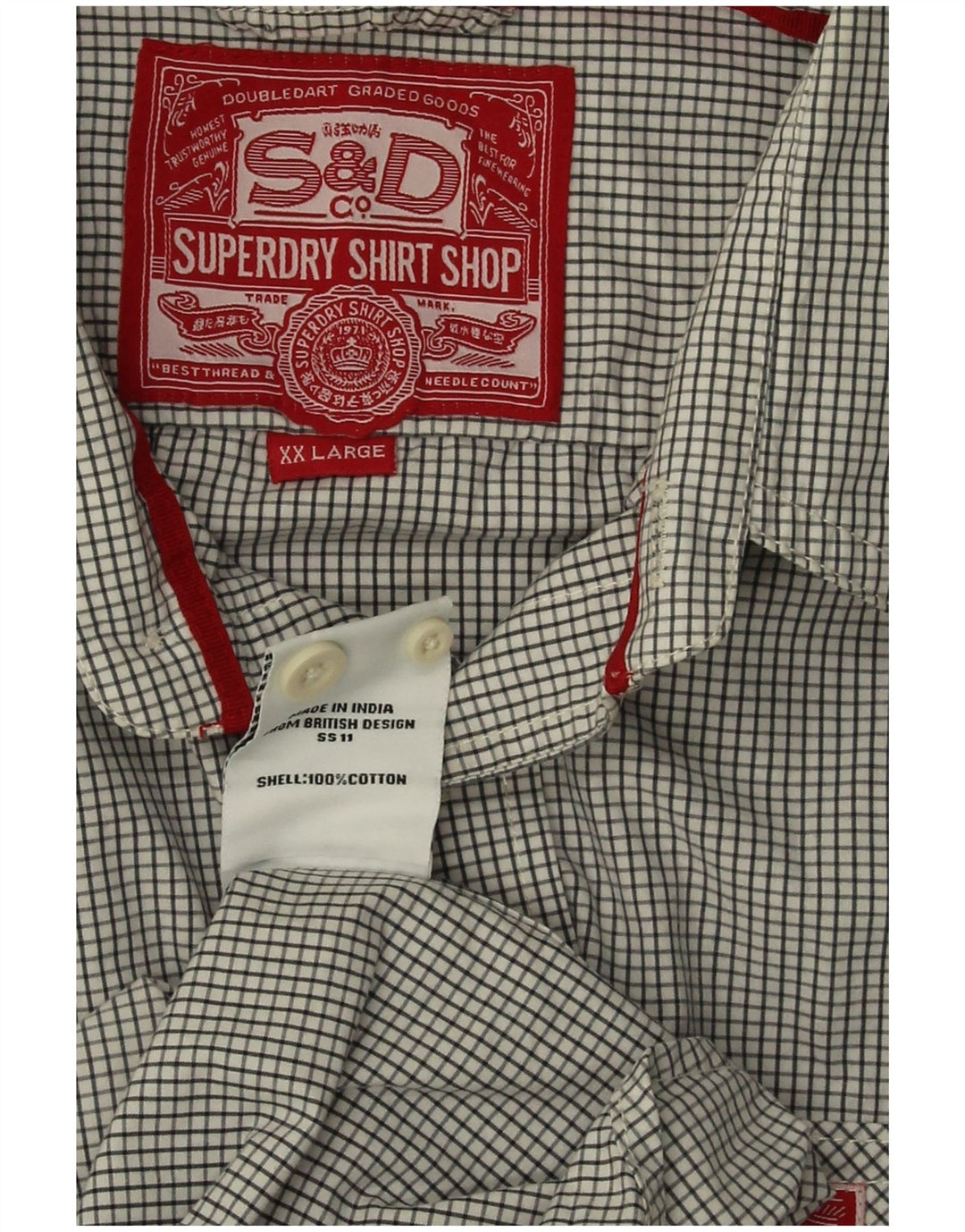 Superdry muška košulja 2XL sivi karirani pamuk