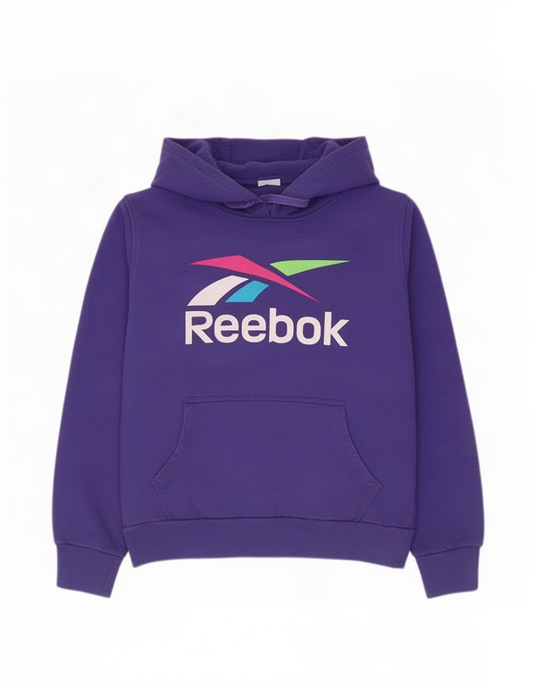 Reebok Ženska majica s kapuljačom s kapuljačom UK 14 Large Purple Cotton