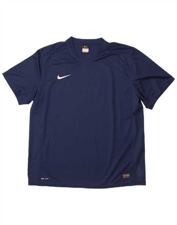NIKE muška Dri Fit majica kratkih rukava 2XL tamnoplavi poliester