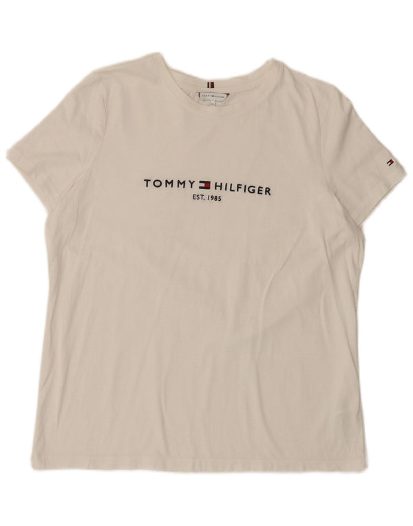 Tommy Hilfiger Ženska majica kratkih rukava s grafičkim motivima UK 20 2XL Bijeli pamuk
