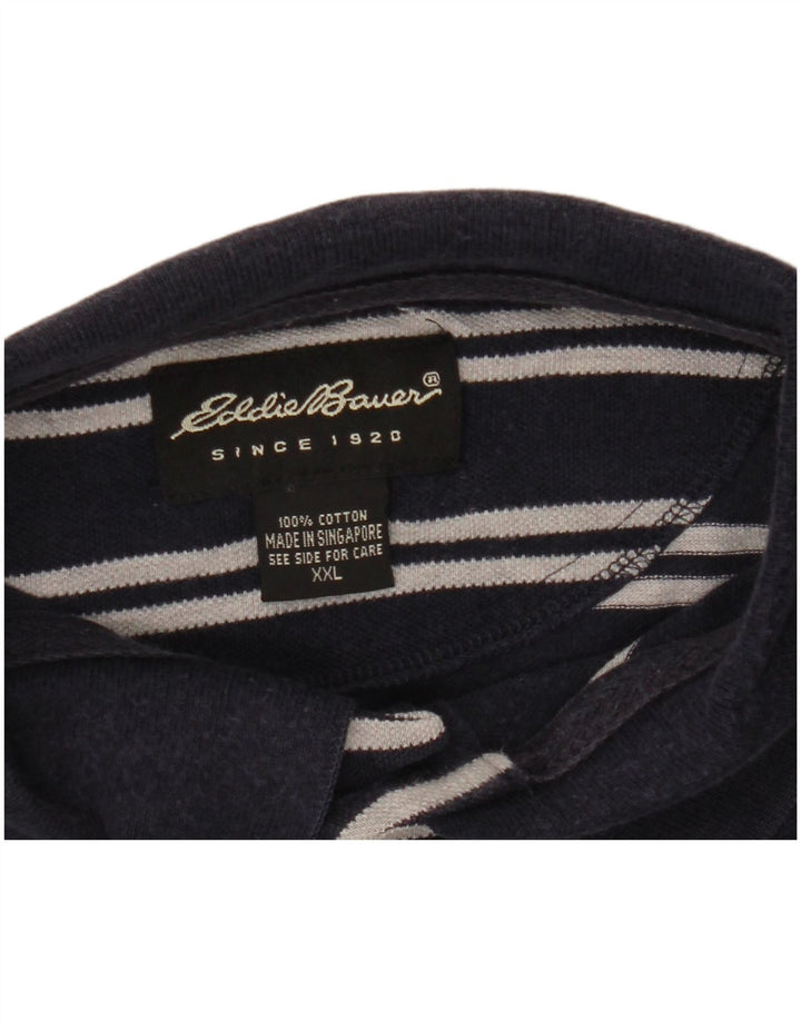 Eddie Bauer muška polo majica 2XL tamnoplavi pamuk na pruge