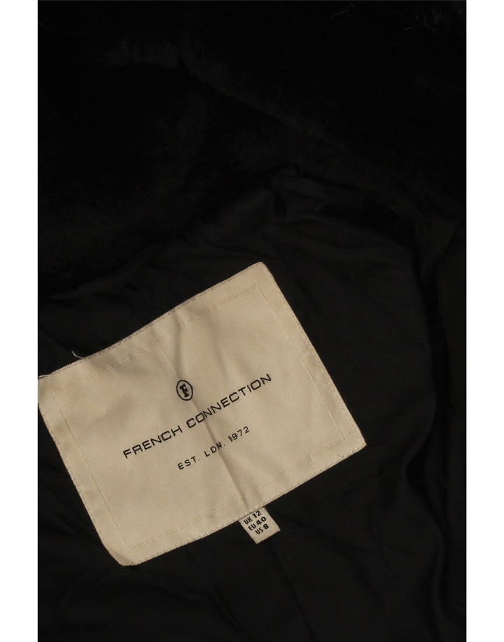 French Connection ženski podstavljeni kaput s kapuljačom UK 12 srednji crni poliester